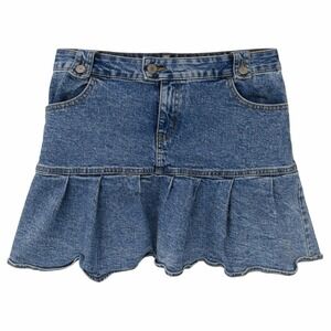 Wild Fable 12 Y2K Inspired Boho Ruffle Hem Denim Skirt